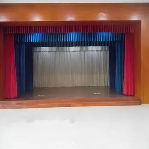 Custom made fireproof motorized stage curtain polyester fabric curtain