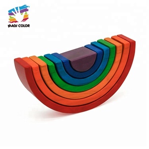 Nouvelle arrivée 7 pièces éducatifs en <span class=keywords><strong>bois</strong></span> <span class=keywords><strong>arc</strong></span> stacking jouets pour bébés W13D206 - Product Image 2