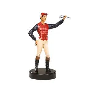 Factory direct vivid resin standing colorful jockey figurine men sculpture