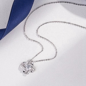 Joyería personalizada Peishang Collana Cou Hals mujeres 925 <span class=keywords><strong>plata</strong></span> esterlina Cubic Zirconia clásico colgante collar - Product Image 5