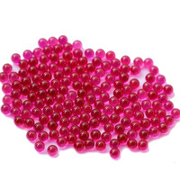 Bille solide synthétique en céramique rubis de laboratoire, 1mm-4mm, rouge rose profond, polie, couleur vive, avec trou