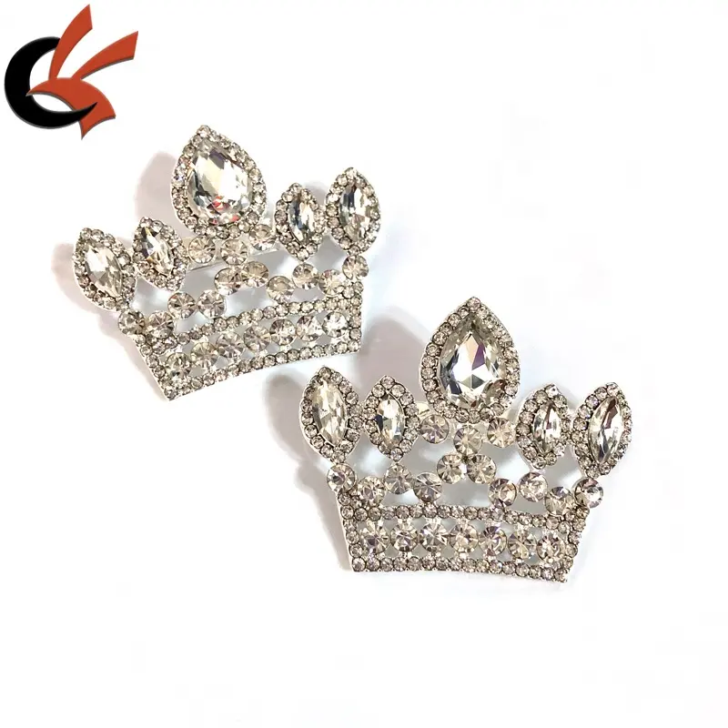 Wedding Bridal Crown Brooch Shinning Clear Rhinestone Silver Plated Cross Pin Brooch