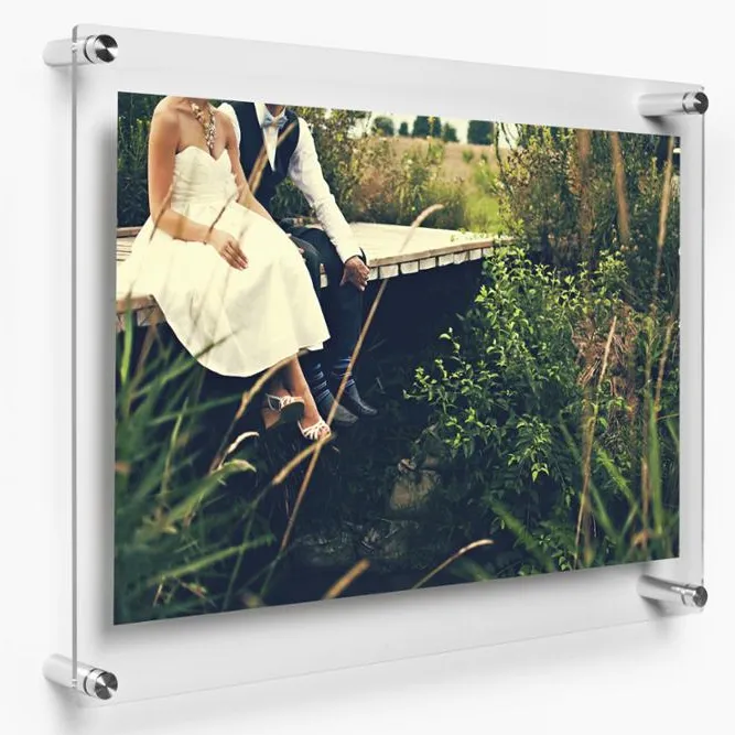 15x15-Inch Dubbele Paneel Acryl Foto Framing Grade Acryl Floating Frame met Schroeven voor 12x12-Inch Art & Foto 'S