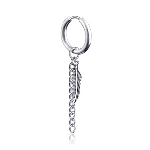 Boucles <span class=keywords><strong>d</strong></span>'oreilles en acier inoxydable pour hommes, chaîne à pompon, noir, blanc plaqué, bijoux Hipster Grunge, Style Punk, poignard, collection 2019 - Product Image 2