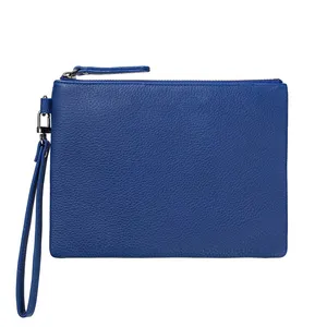 Internal zipper pouch for cards and coins leather bag fashion ladies pouch for mobile phone wristlet leather bag for ladies