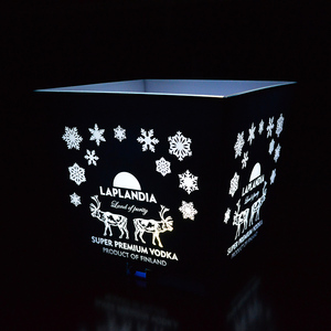 Best for Beer Wine Rectangular Energy Drink Holder logo <strong>Engraved</strong> Plastic Led Lights <strong>Ice</strong> <strong>Bucket</strong>