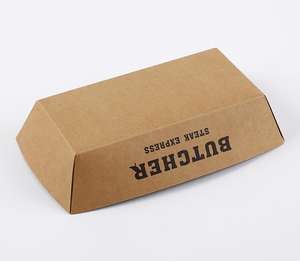 <span class=keywords><strong>Caja</strong></span> de embalaje personalizada para llevar, bote para pan, perritos calientes, diferentes tipos de bandeja de papel Kraft para perros calientes - Product Image 5