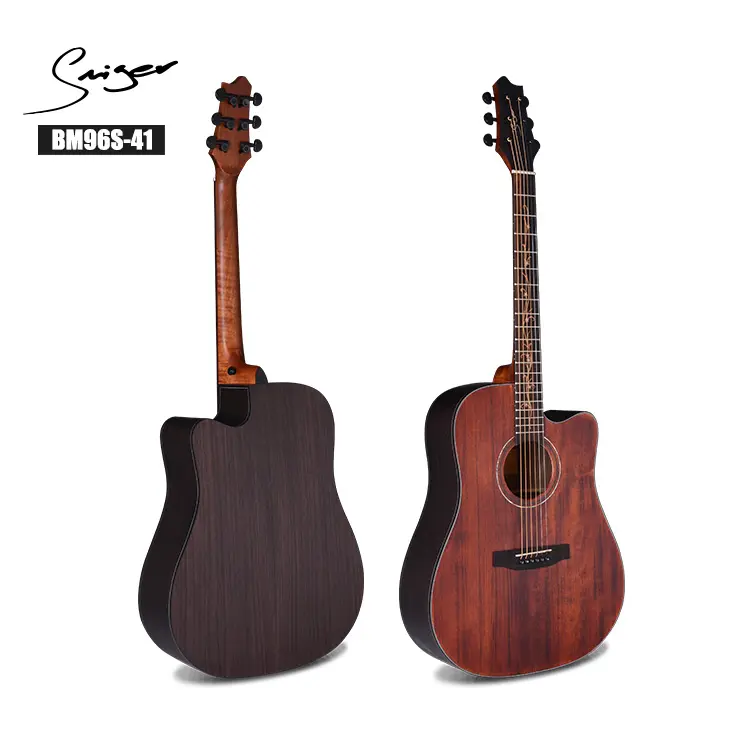 Preço de fábrica coreano vintage cor sólida top guitarra acústica