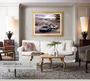 Cuadros de <span class=keywords><strong>coche</strong></span> pintados a mano más populares de diseño Original en lienzo para pared de salón decoración única pintura al óleo de carreras - Product Image 4