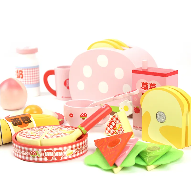 女の子ファッションキッチンセットおもちゃ子供用道具カトラリーおもちゃキッチンプレイセットハウス教育玩具西洋木製食品