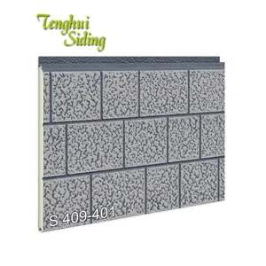 Exterior de espuma de poliuretano aislado revestimiento de pared de Metal en relieve tallado decorativos ignífugo Panel sándwich