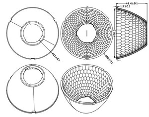 Pantalla de lámpara acrílica Reflector de mazorcas de <span class=keywords><strong>16</strong></span> pulgadas para hacer moldes - Product Image 3