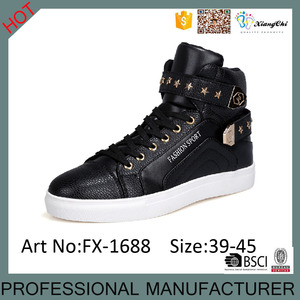 Último Modelo Alemán Estilo Fresco Negro Blanco Rojo Colores PU Material Hi-Top Zapatos <span class=keywords><strong>Calzados</strong></span> Para Hombres - Product Image 3