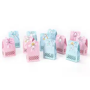 Cute Boy And Girl Paper Baptism Baby Shower Candy Box Decoration Kid Favors Gift Sweet Birthday Bag Event Party Supplies