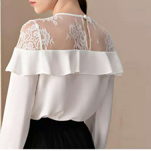 Froufrous élégant formel modèles de <span class=keywords><strong>chemisier</strong></span> chemise cintrée blanche en ligne - Product Image 5