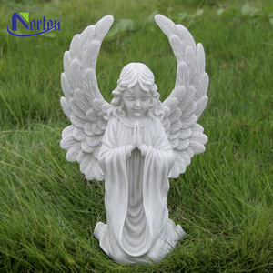 Statua di Angelo in Marmo Bianco Personalizzabile, Cupido Alato Scolpito a Mano per Interni ed Esterni, Giardini e Ville - Product Image 6