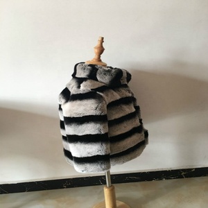 Abrigo de invierno de piel de conejo <span class=keywords><strong>Real</strong></span> Rex teñido de <span class=keywords><strong>Chinchilla</strong></span> - Product Image 3