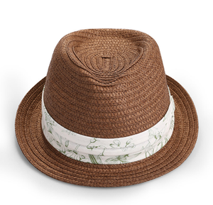 Cappello di paglia Fedora bianco marrone nero con modello decorativo nastro cappello <span class=keywords><strong>Borsalino</strong></span> - Product Image 3