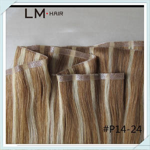 Piano pelo 100% pelo humano sin proceso químico pu extensión del pelo trama de la piel - Product Image 2