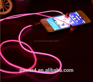 Lo nuevo que brilla intensamente luminiscente auriculares ligeros para iphone6, enfriar auriculares auriculares - Product Image 1