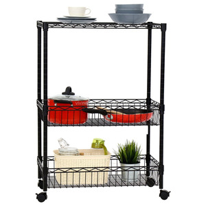 Chân Cắm Có Thể Điều Chỉnh Và Chiều Cao Dây Lưới Lưu Trữ Kệ Với 4 Bánh Xe Caster - Product Image 6