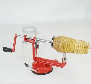 Hoge Kwaliteit Manual Rvs Twisted Potato Apple Slicer Spiral Franse Fry Cutter