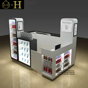 현대 새로운 디자인 쇼핑몰 모바일 액세서리 디스플레이 3d 휴대 전화 키오스크 디자인