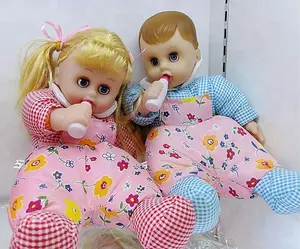 2018 Baru Anak Permainan Elektronik Vinil 29 Cm Indah Reborn Keperawatan Botol Bayi Doll Menangis Tertawa Ayah Mommy Doll untuk musik Mainan Hadiah