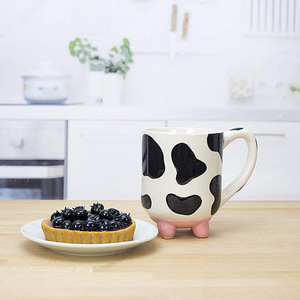 Hand Painted 3D bò gốm <span class=keywords><strong>Mug</strong></span> với feet thiết kế cổ điển cho trà Travel & Đảng sử dụng - Product Image 6