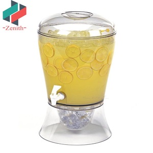 ZNK00019 Distributeur de boissons réfrigérées en plastique acrylique cristallin de 2 gallons avec noyau de glace et infuseur à fruits - Product Image 1