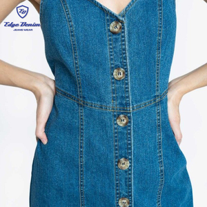 Venta al por mayor de la correa de espagueti sin mangas botón denim <span class=keywords><strong>Mujer</strong></span> <span class=keywords><strong>Vaqueros</strong></span> - Product Image 5