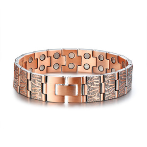 Pulseras de cobre para artritis para hombres, brazalete magnético con doble imán - Product Image 3