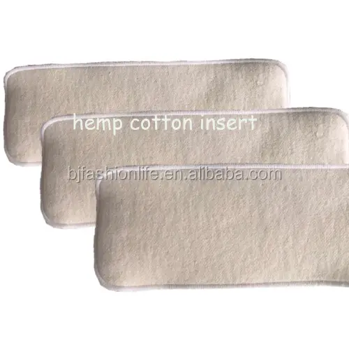 Pañal de tela orgánica para bebé de China, insertos de algodón de cáñamo, 4 capas para pañales de tela para bebé, precio al por mayor