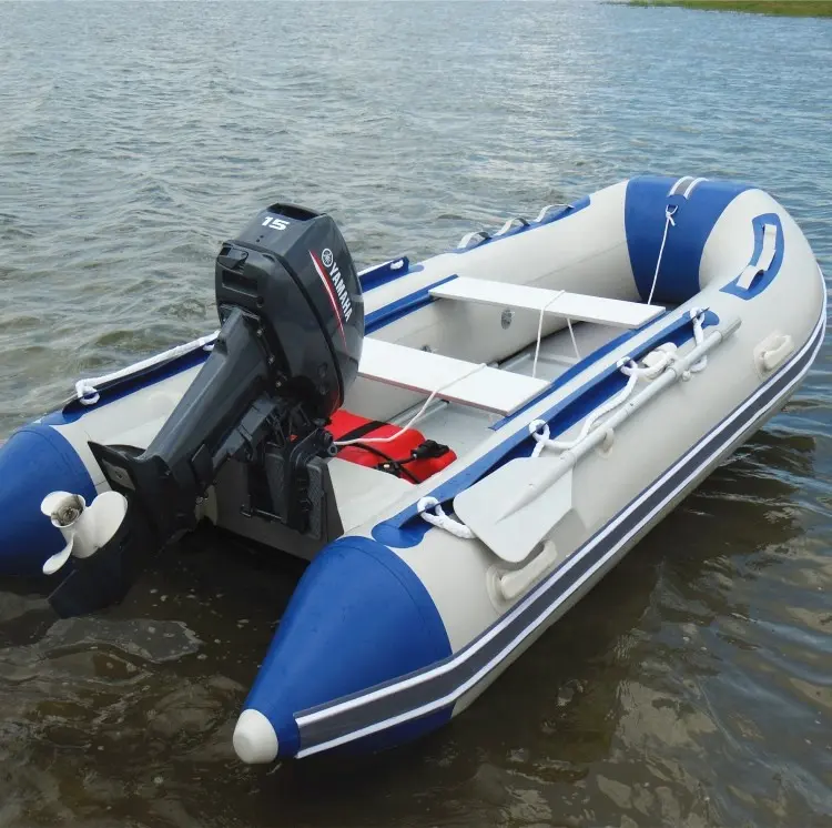 De PVC de 1,2 MM de aluminio Botes inflable barco de pesca con Motor fuera de borda