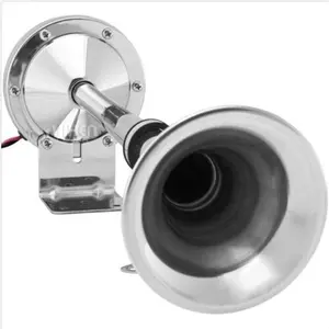 Loud 115db powerful single stainless steel air horn Trumpet Marine Electric Train for Boats or RV or Trucks Chrome 12V