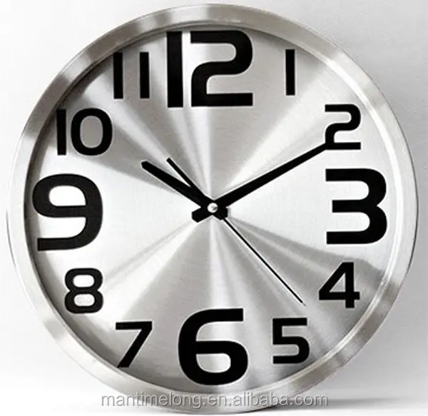 Stainless steel metal wall clock creative fashion living room mute wall clock