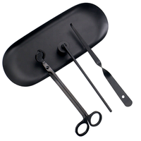 Accessoires de coupe-mèche et de plongeur de bougie en acier inoxydable noir de qualité, avec logo personnalisé, vente en gros directe d'usine, très demandés