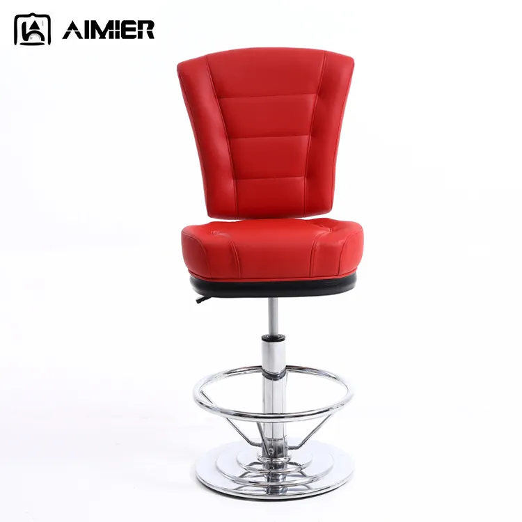 최고 좋은 카지노 의자 현대 가죽 회전대 의자 구멍을 위한 밝은 빨간 고도 조정가능한 의자