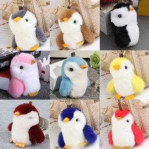Nouveau style mignon pingouin rex fourrure de lapin porte-clés <span class=keywords><strong>animaux</strong></span> porte-clés Sac accessoires - Product Image 6