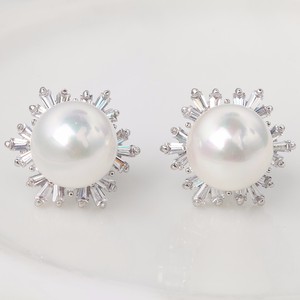 Teemi Mujer Joven Mujer Moda Piedras CZ joyería del copo de nieve y de la perla preciosa pendientes de lindo Stud - Product Image 3