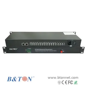 16 Port PCM Multiplexer Điện Thoại Sợi Quang Để RJ11 Media Converter