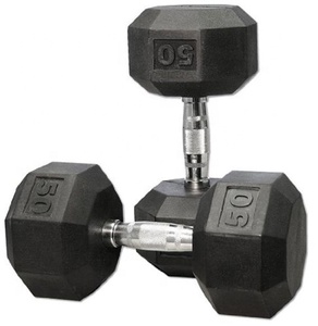 Cheap Custom logo 10kg 20kg Weight Lifting Fitness <strong>Rubber</strong> Coated Hex <strong>Dumbbell</strong> - Product Image 2