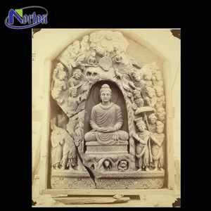 รูปปั้นหินอ่อนสีขาวสำหรับผู้หญิงรูปปั้นพระพุทธรูปแกะสลักด้วยมือดีไซน์ตะวันตกสมัยใหม่ในร่มสวนกลางแจ้งใช้วัดหินแบบไทยตามสั่งขนาด - Product Image 3