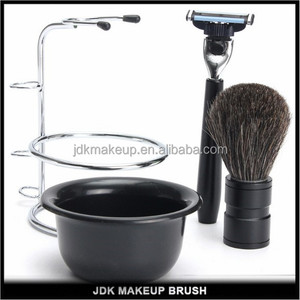 JDK 1Set New Mens Blaireau Stand Rasoir de sécurité et support en acier Bol Blaireau kits - Product Image 4