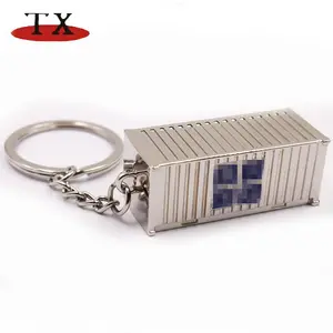 3D Cuboid Container Shape Kim Loại Keychain Đối Với Công Ty Vận Chuyển Quà Tặng Khuyến Mãi