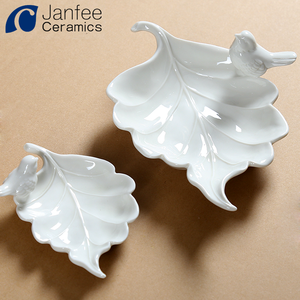 Ceramic <strong>Ring</strong> Tray Jewelry Holder Leaf Shape Decorations <strong>Plate</strong> - Product Image 2