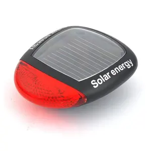 Solar Energy Rechargeable Waterproof Safety Warning Bicycle Rear Light