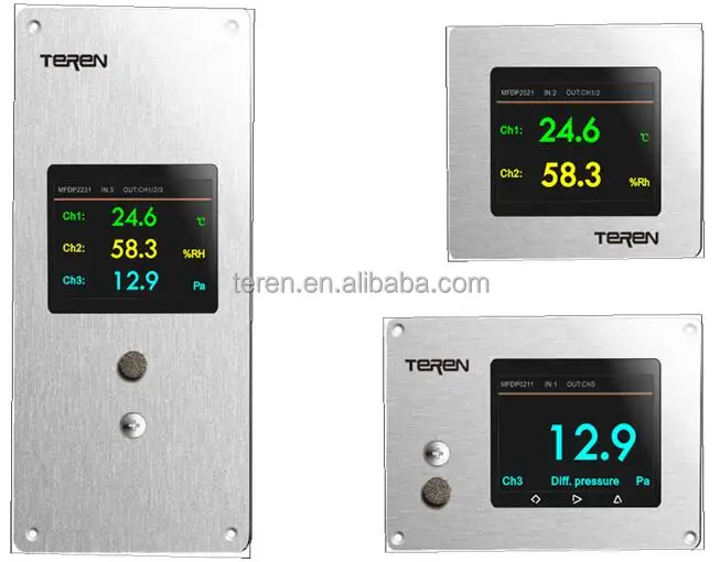 Reinraum Luft feuchtigkeit Temperatur Druck Temperatur und Luft feuchtigkeit Modbus Sender Panel montiert