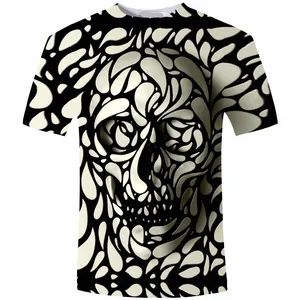 Neues Design Schädel 3D-Druck Männer T-Shirt Mode 3D Schädel T-Shirt Sommer Kurzarm Lässig Atmungsaktive Tops T-Shirt Plus Size 5XL