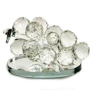 Clear crystal glass grape for desk decoration